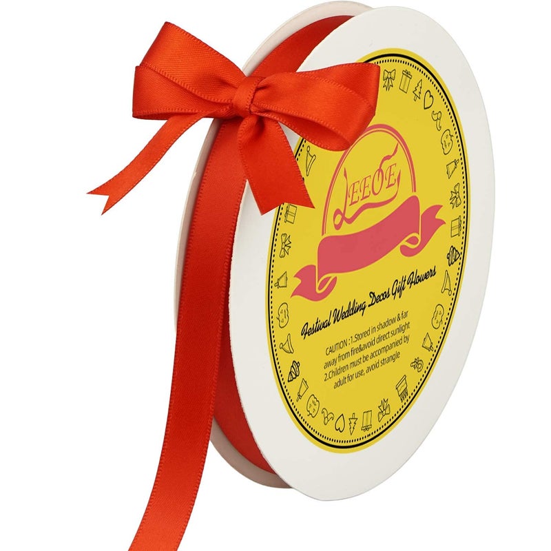 LEEQE Double Face Red Satin Ribbon 1/2 inch X 50 Yards Polyester Red Ribbon for Gift Wrapping Very Suitable for Weddings Party Hair Bow Invitation Decorations and More - Image 2
